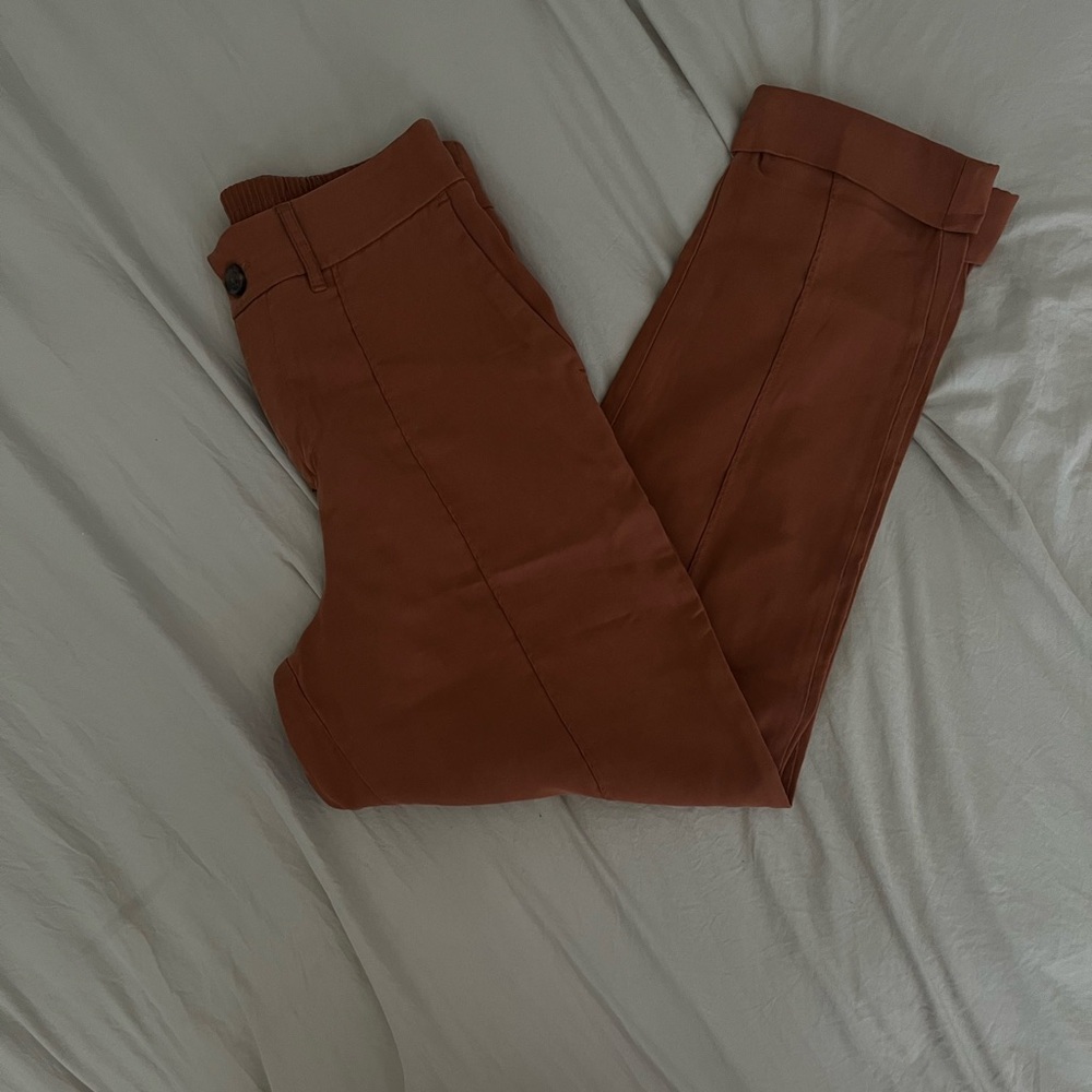 a new day Orange Textured Trousers with Autumn Hue